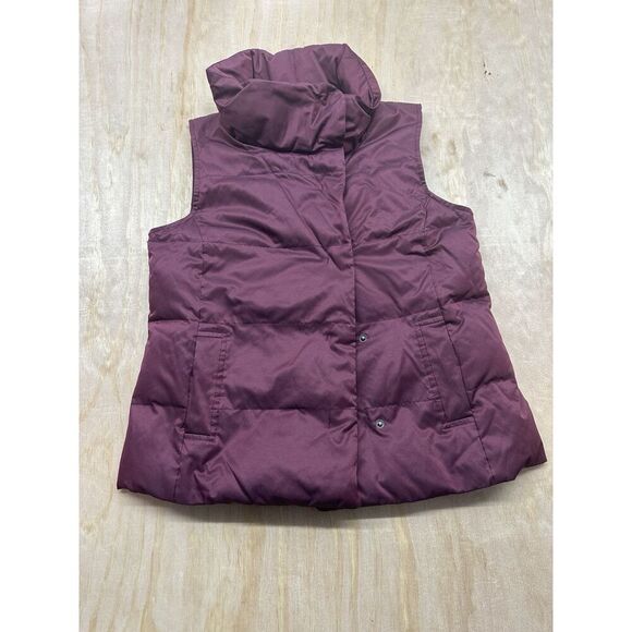 J. Jill Down Puffer Vest Purple Burgundy Warm Women’s Size Small XS Petite - Picture 1 of 6